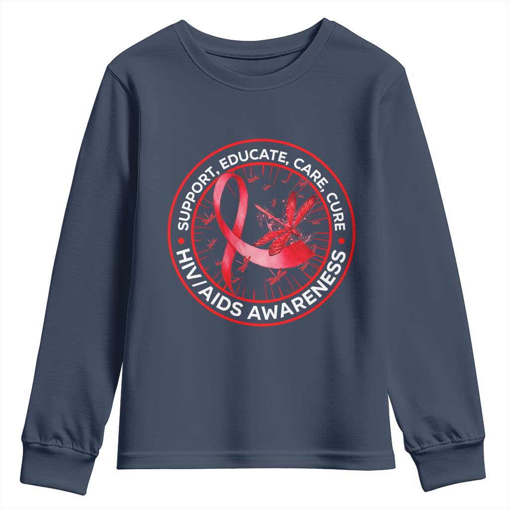 Support Educate Care Cure Youth Sweatshirt HIV Awareness Month Gift - Wonder Print Shop