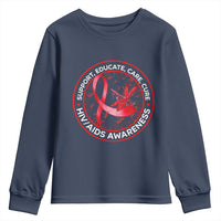 Support Educate Care Cure Youth Sweatshirt HIV Awareness Month Gift - Wonder Print Shop