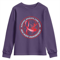 Support Educate Care Cure Youth Sweatshirt HIV Awareness Month Gift - Wonder Print Shop