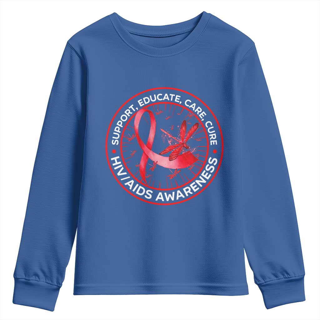Support Educate Care Cure Youth Sweatshirt HIV Awareness Month Gift - Wonder Print Shop