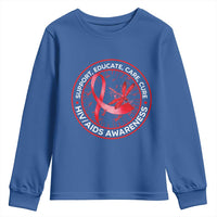 Support Educate Care Cure Youth Sweatshirt HIV Awareness Month Gift - Wonder Print Shop