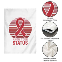 Know Your Status HIV Awareness Garden Flag World Aids Day Gift - Wonder Print Shop