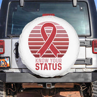 Know Your Status HIV Awareness Spare Tire Cover World Aids Day Gift - Wonder Print Shop