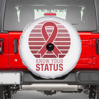 Know Your Status HIV Awareness Spare Tire Cover World Aids Day Gift - Wonder Print Shop