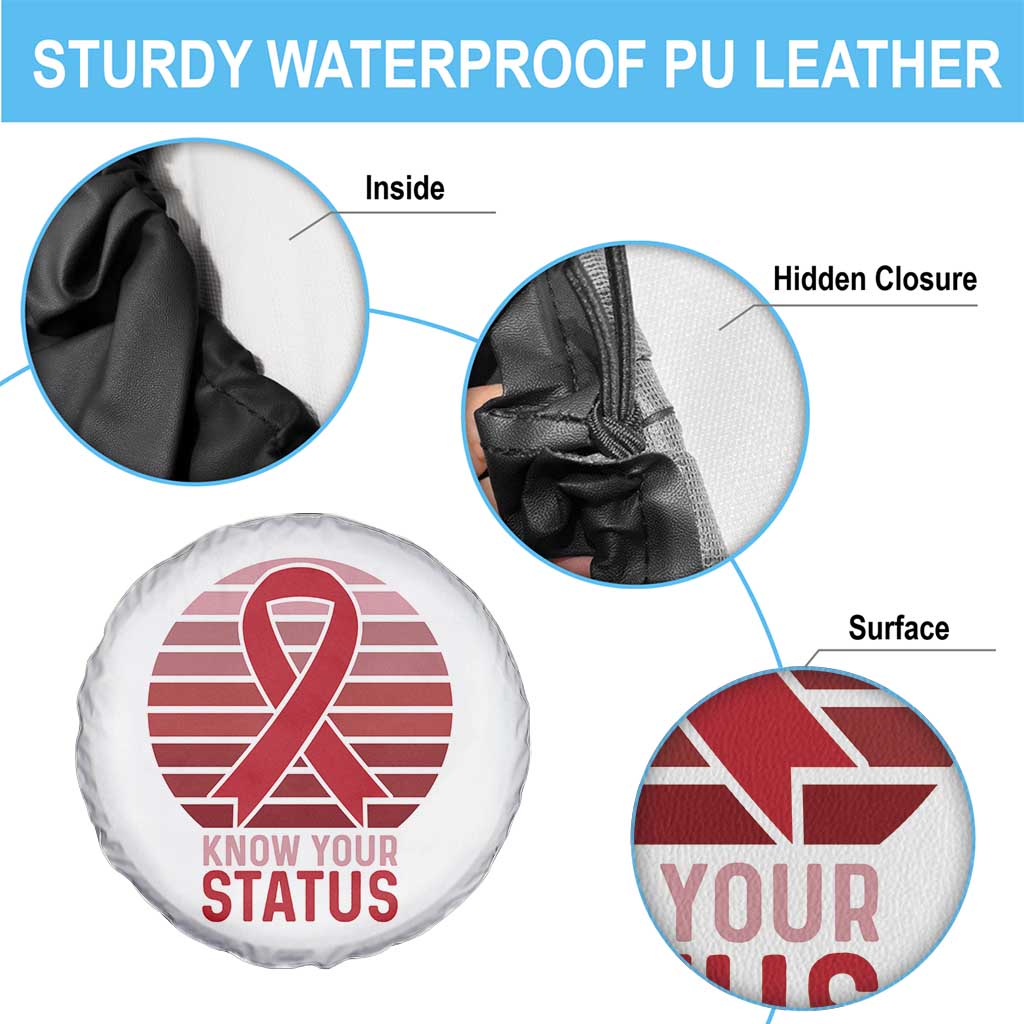 Know Your Status HIV Awareness Spare Tire Cover World Aids Day Gift - Wonder Print Shop
