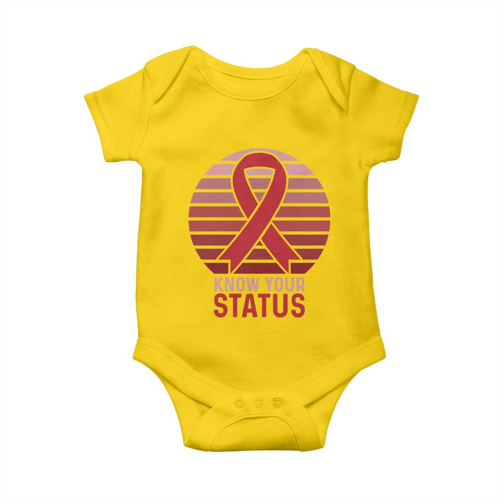 Know Your Status HIV Awareness Baby Onesie World Aids Day Gift - Wonder Print Shop