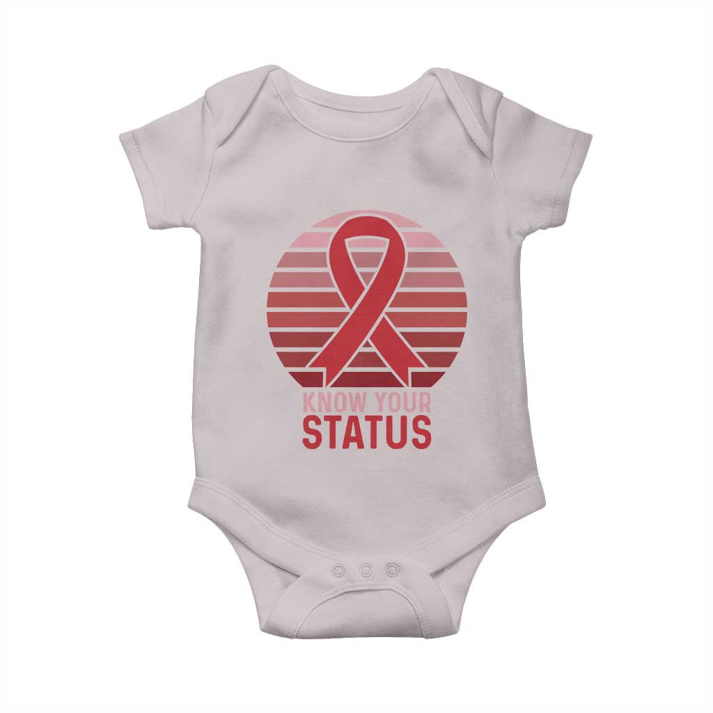 Know Your Status HIV Awareness Baby Onesie World Aids Day Gift - Wonder Print Shop