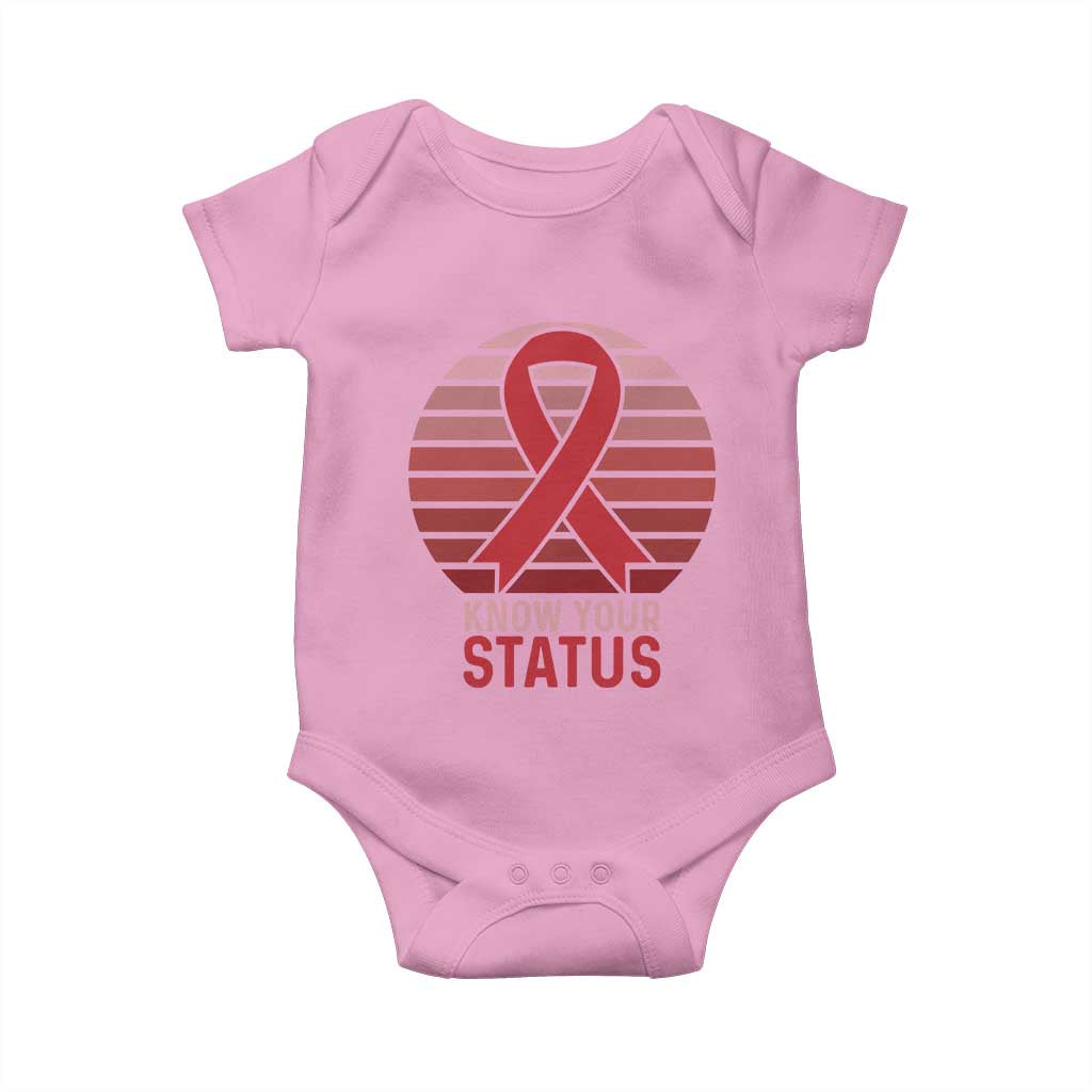 Know Your Status HIV Awareness Baby Onesie World Aids Day Gift - Wonder Print Shop