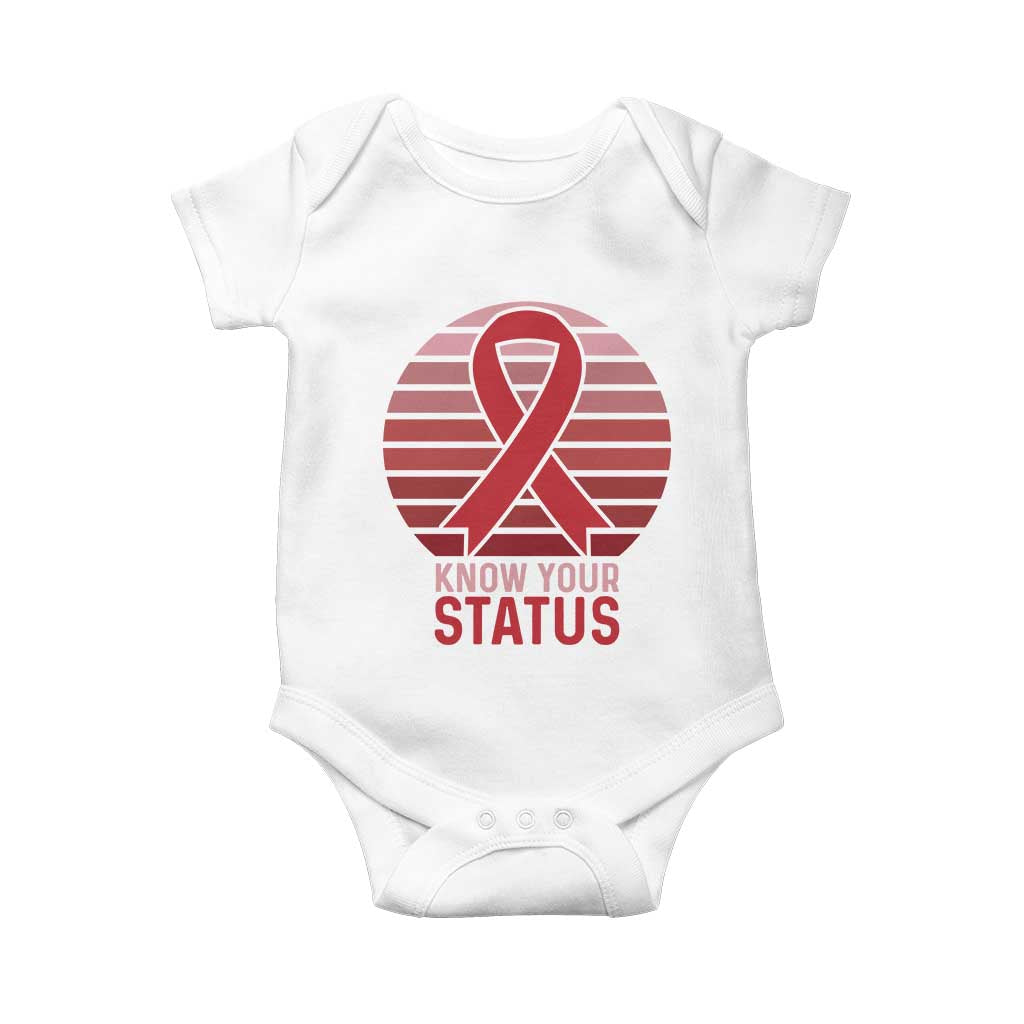 Know Your Status HIV Awareness Baby Onesie World Aids Day Gift - Wonder Print Shop
