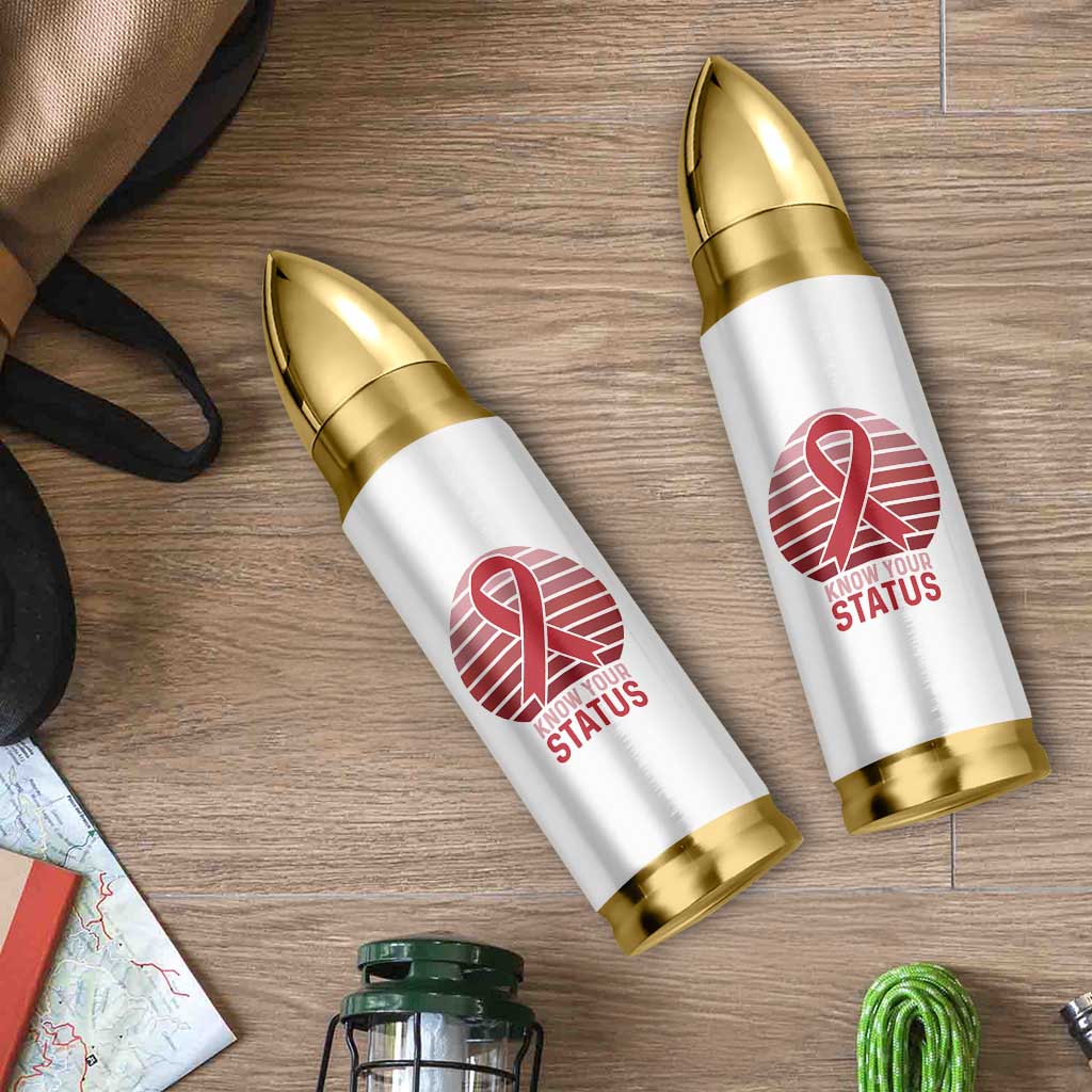 Know Your Status HIV Awareness Bullet Tumbler World Aids Day Gift - Wonder Print Shop