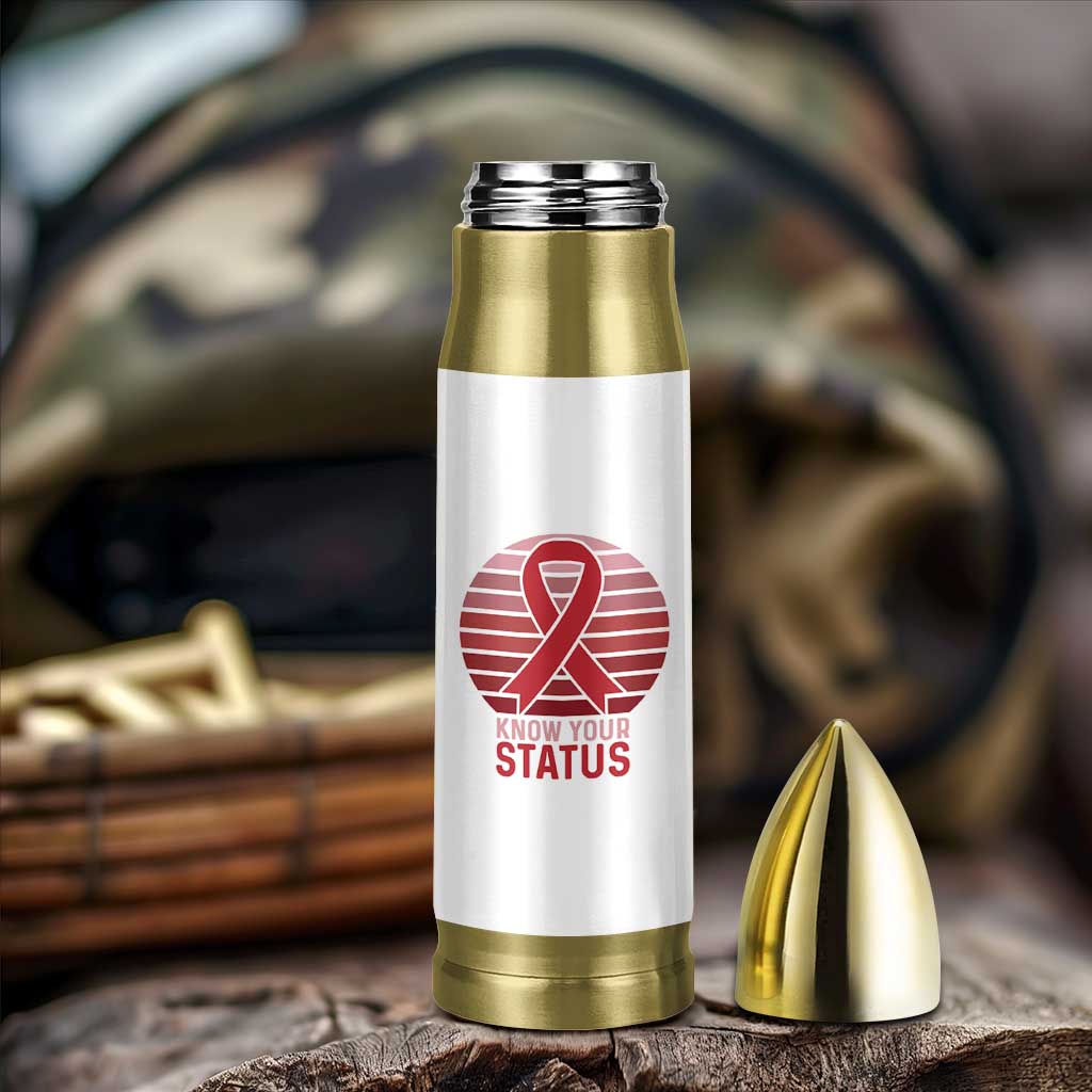 Know Your Status HIV Awareness Bullet Tumbler World Aids Day Gift - Wonder Print Shop