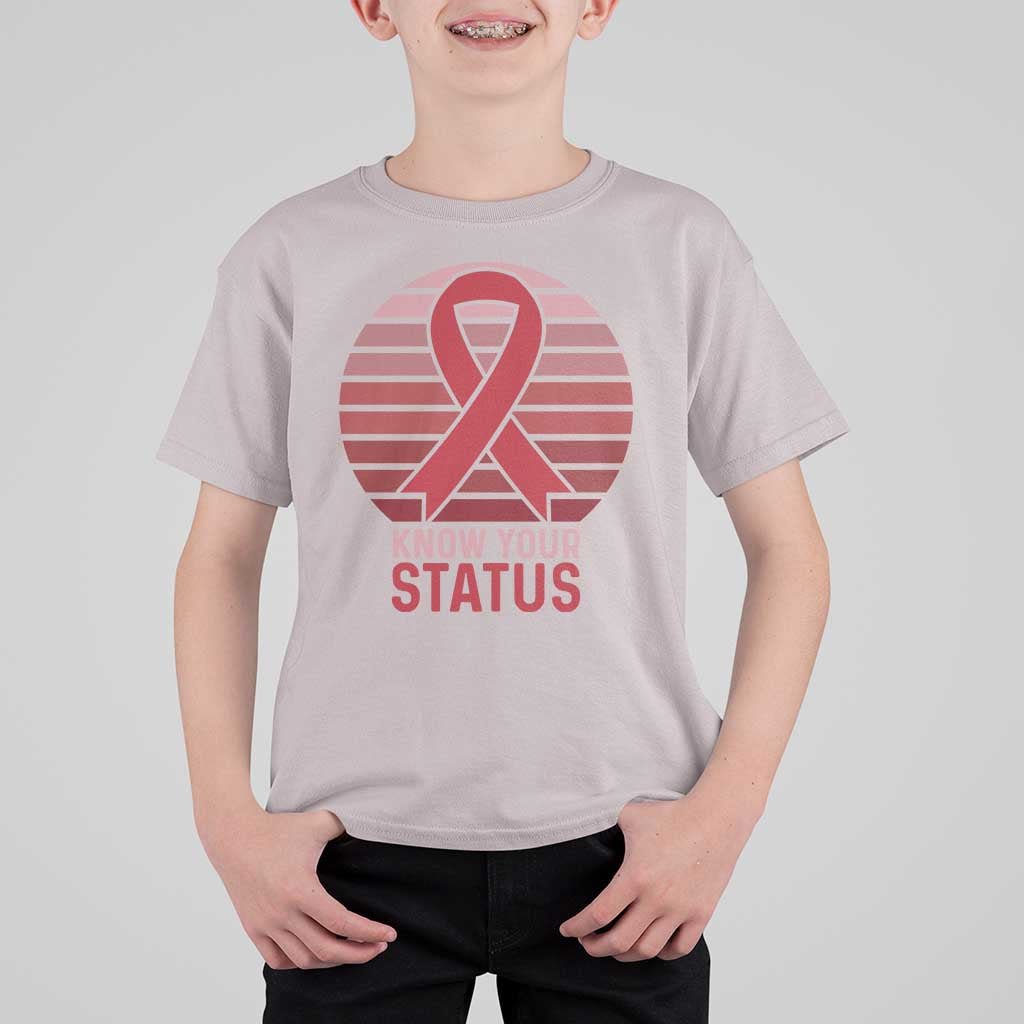 Know Your Status HIV Awareness T Shirt For Kid World Aids Day Gift - Wonder Print Shop
