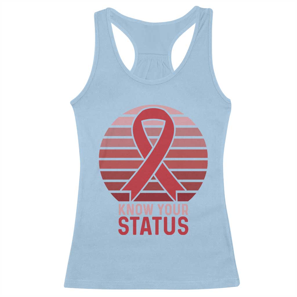 Know Your Status HIV Awareness Racerback Tank Top World Aids Day Gift - Wonder Print Shop