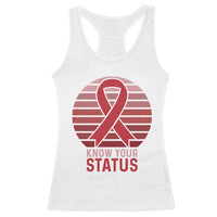 Know Your Status HIV Awareness Racerback Tank Top World Aids Day Gift - Wonder Print Shop