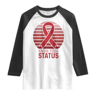 Know Your Status HIV Awareness Raglan Shirt World Aids Day Gift - Wonder Print Shop