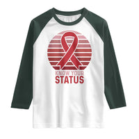 Know Your Status HIV Awareness Raglan Shirt World Aids Day Gift - Wonder Print Shop