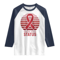 Know Your Status HIV Awareness Raglan Shirt World Aids Day Gift - Wonder Print Shop