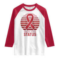 Know Your Status HIV Awareness Raglan Shirt World Aids Day Gift - Wonder Print Shop