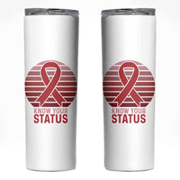 Know Your Status HIV Awareness Skinny Tumbler World Aids Day Gift - Wonder Print Shop