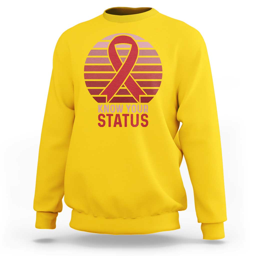 Know Your Status HIV Awareness Sweatshirt World Aids Day Gift - Wonder Print Shop