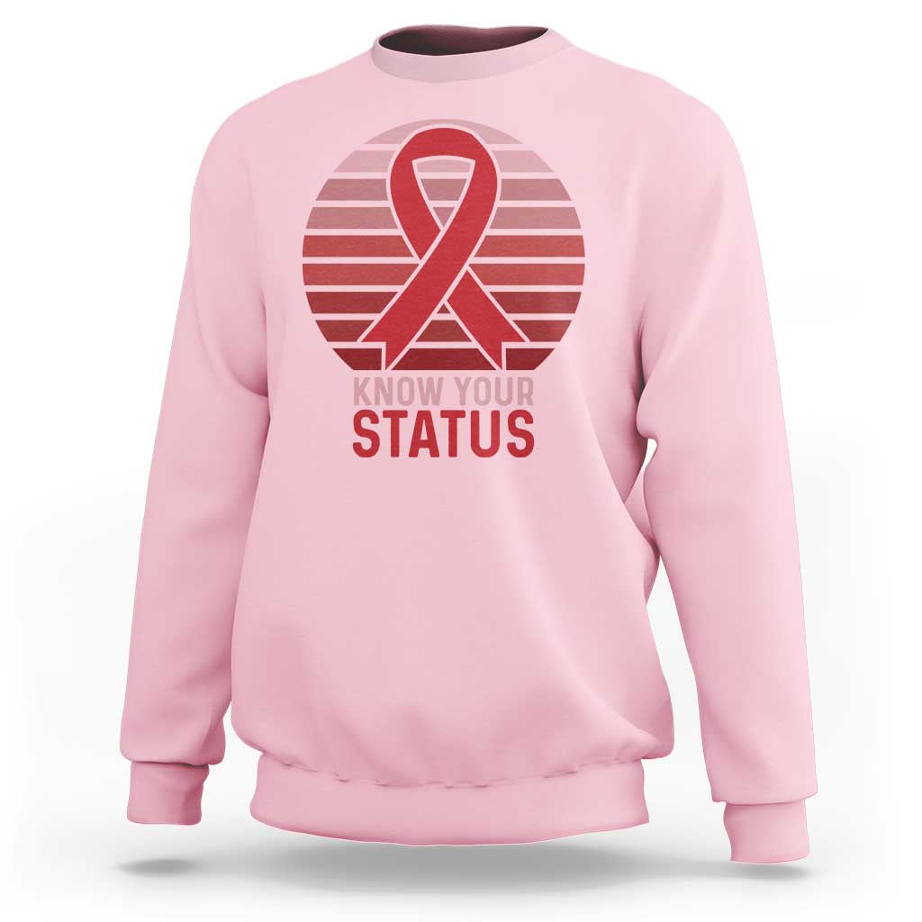 Know Your Status HIV Awareness Sweatshirt World Aids Day Gift - Wonder Print Shop