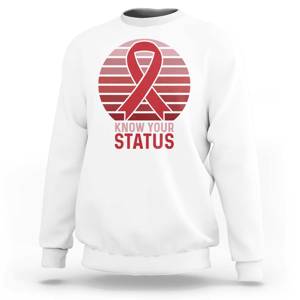 Know Your Status HIV Awareness Sweatshirt World Aids Day Gift - Wonder Print Shop