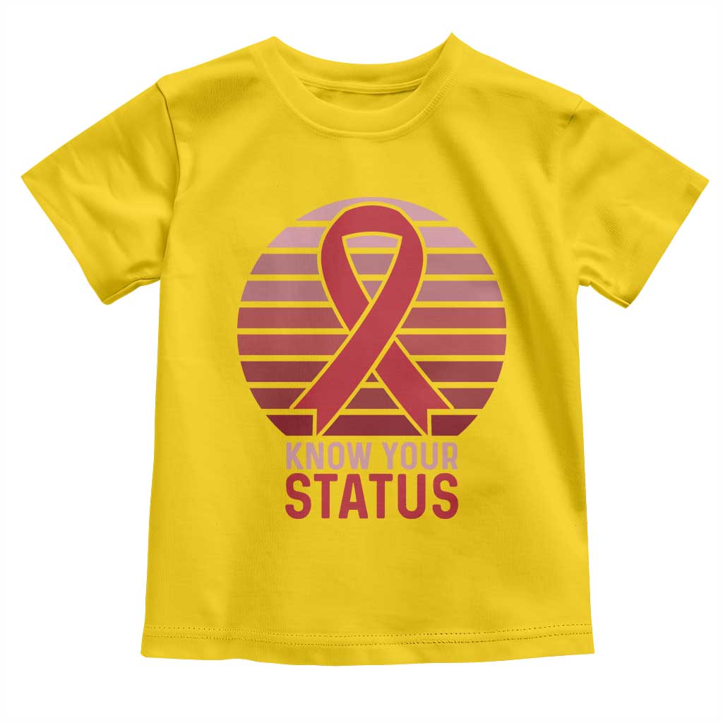 Know Your Status HIV Awareness Toddler T Shirt World Aids Day Gift - Wonder Print Shop