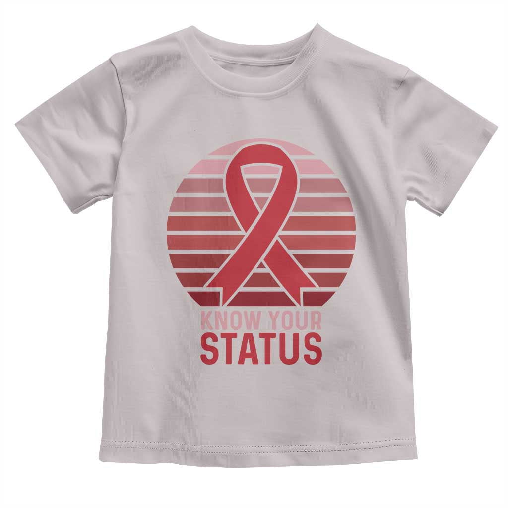 Know Your Status HIV Awareness Toddler T Shirt World Aids Day Gift - Wonder Print Shop