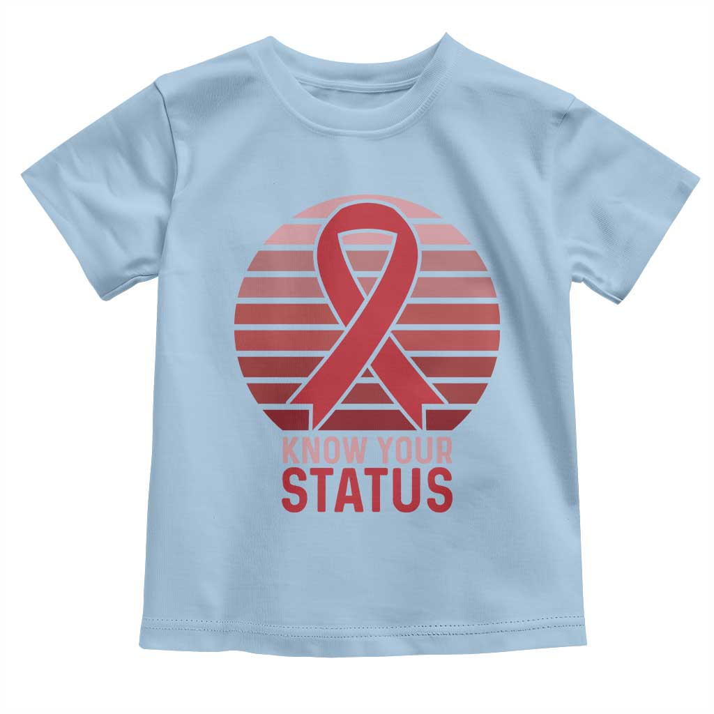 Know Your Status HIV Awareness Toddler T Shirt World Aids Day Gift - Wonder Print Shop
