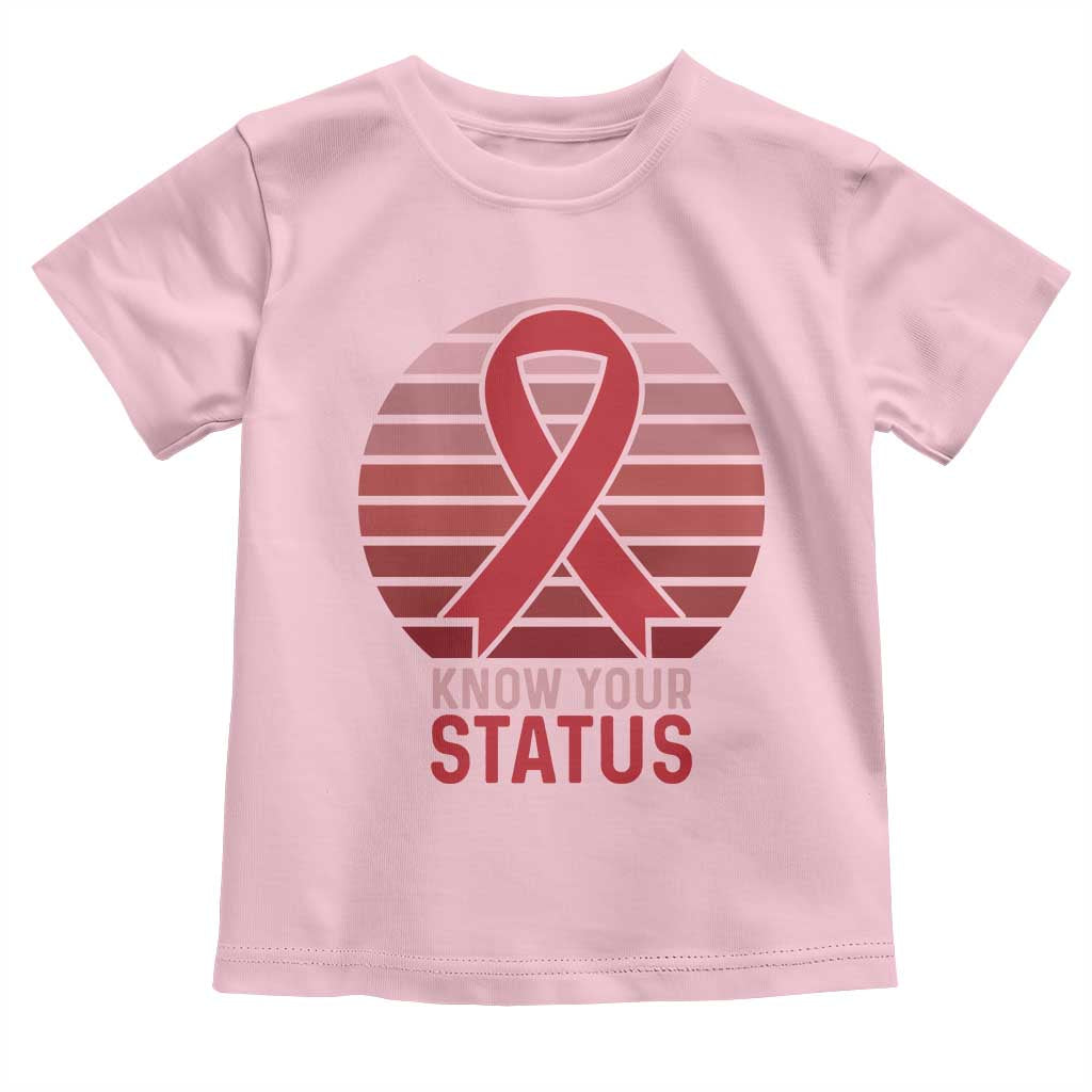 Know Your Status HIV Awareness Toddler T Shirt World Aids Day Gift - Wonder Print Shop