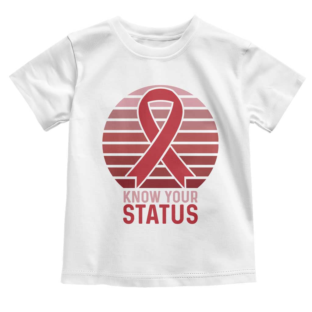 Know Your Status HIV Awareness Toddler T Shirt World Aids Day Gift - Wonder Print Shop