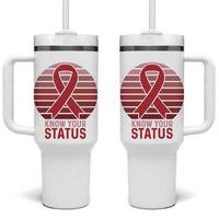 Know Your Status HIV Awareness Tumbler With Handle World Aids Day Gift - Wonder Print Shop