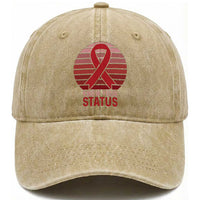 Know Your Status HIV Awareness Washed Cotton Baseball Cap World Aids Day Gift
