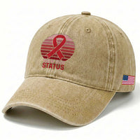 Know Your Status HIV Awareness Washed Cotton Baseball Cap World Aids Day Gift