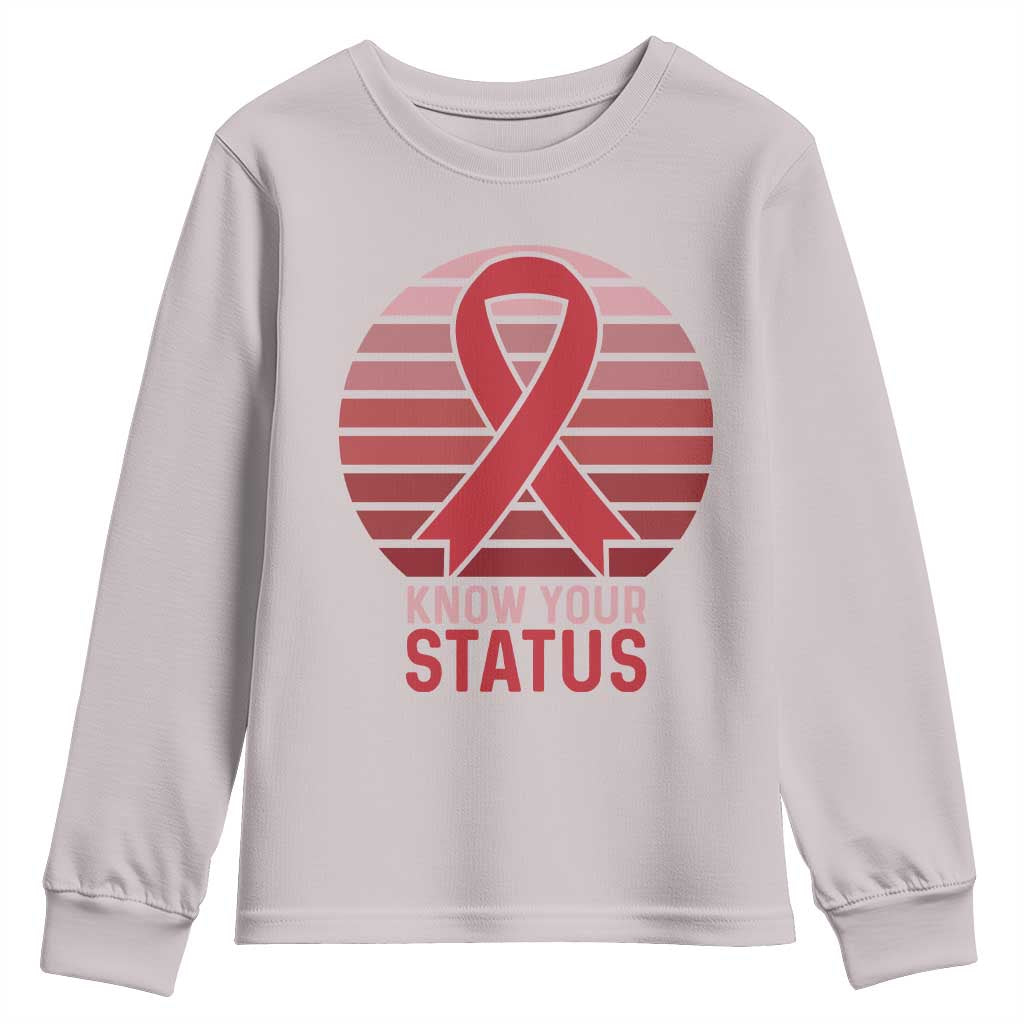 Know Your Status HIV Awareness Youth Sweatshirt World Aids Day Gift - Wonder Print Shop
