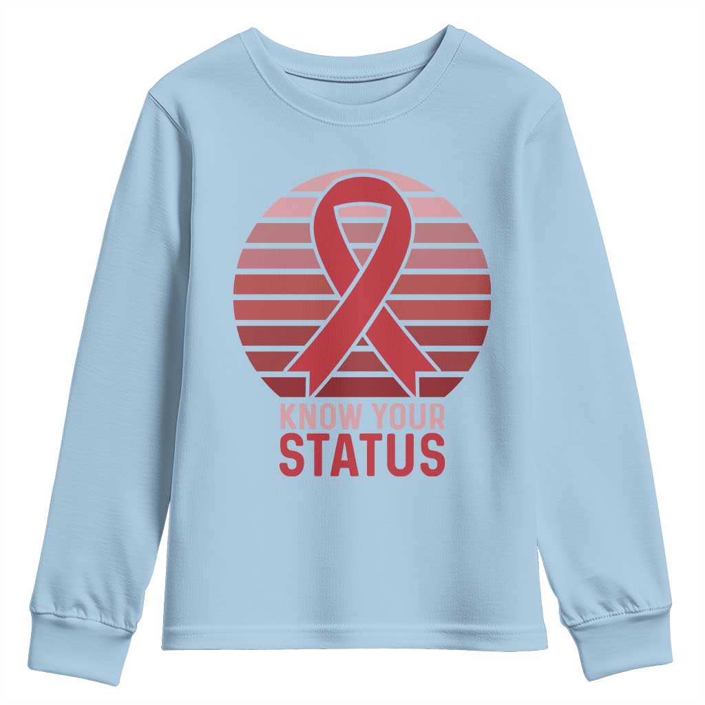 Know Your Status HIV Awareness Youth Sweatshirt World Aids Day Gift - Wonder Print Shop
