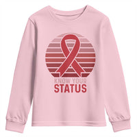 Know Your Status HIV Awareness Youth Sweatshirt World Aids Day Gift - Wonder Print Shop