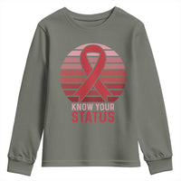 Know Your Status HIV Awareness Youth Sweatshirt World Aids Day Gift - Wonder Print Shop