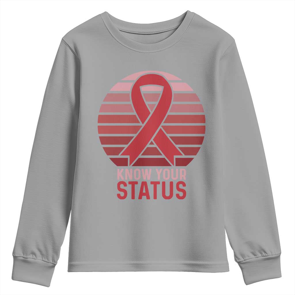Know Your Status HIV Awareness Youth Sweatshirt World Aids Day Gift - Wonder Print Shop
