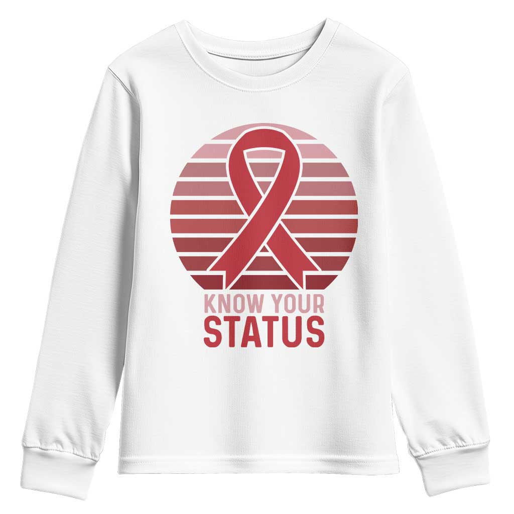 Know Your Status HIV Awareness Youth Sweatshirt World Aids Day Gift - Wonder Print Shop