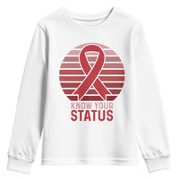 Know Your Status HIV Awareness Youth Sweatshirt World Aids Day Gift - Wonder Print Shop