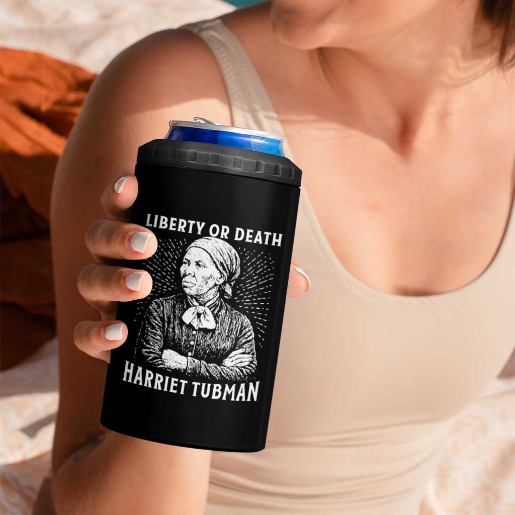 Harriet Tubman Liberty Or Death 4 in 1 Can Cooler Tumbler Female Empowerment History Gift - Wonder Print Shop