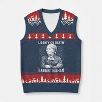 Harriet Tubman Liberty Or Death V-Neck Knit Sweater Vest Female Empowerment History Gift - Wonder Print Shop