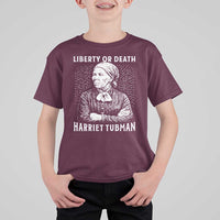 Harriet Tubman Liberty Or Death T Shirt For Kid Female Empowerment History Gift - Wonder Print Shop