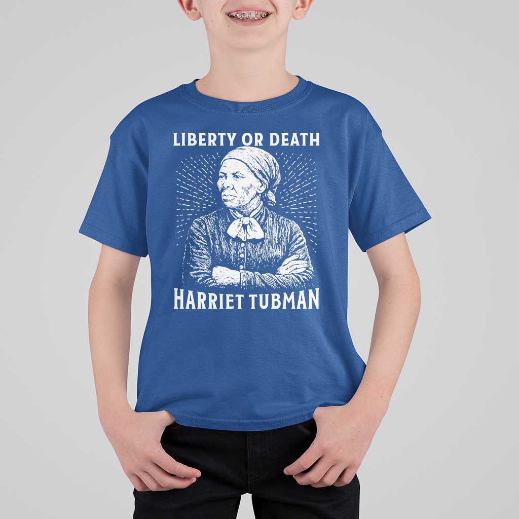 Harriet Tubman Liberty Or Death T Shirt For Kid Female Empowerment History Gift - Wonder Print Shop