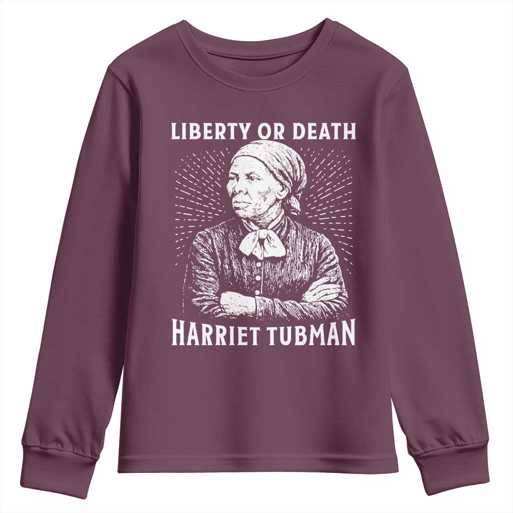 Harriet Tubman Liberty Or Death Youth Sweatshirt Female Empowerment History Gift - Wonder Print Shop