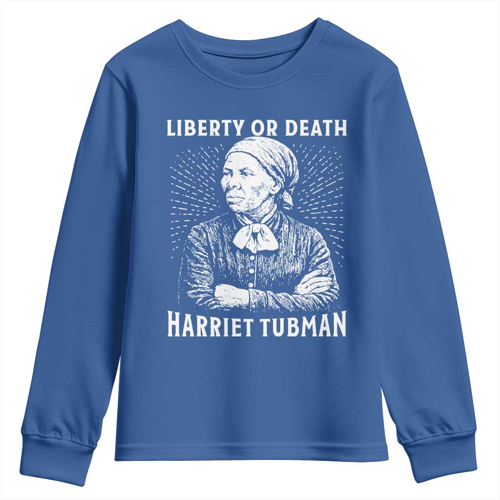 Harriet Tubman Liberty Or Death Youth Sweatshirt Female Empowerment History Gift - Wonder Print Shop