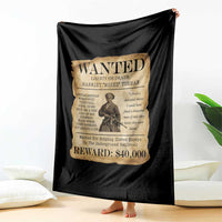 Vintage Harriet Tubman Poster Throw Blanket Wanted For Helping Slaves Escape - Wonder Print Shop
