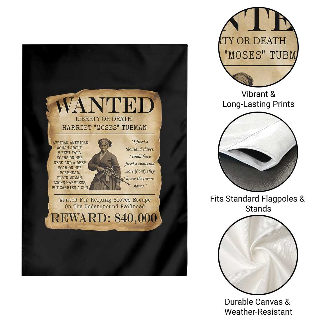 Vintage Harriet Tubman Poster Garden Flag Wanted For Helping Slaves Escape - Wonder Print Shop