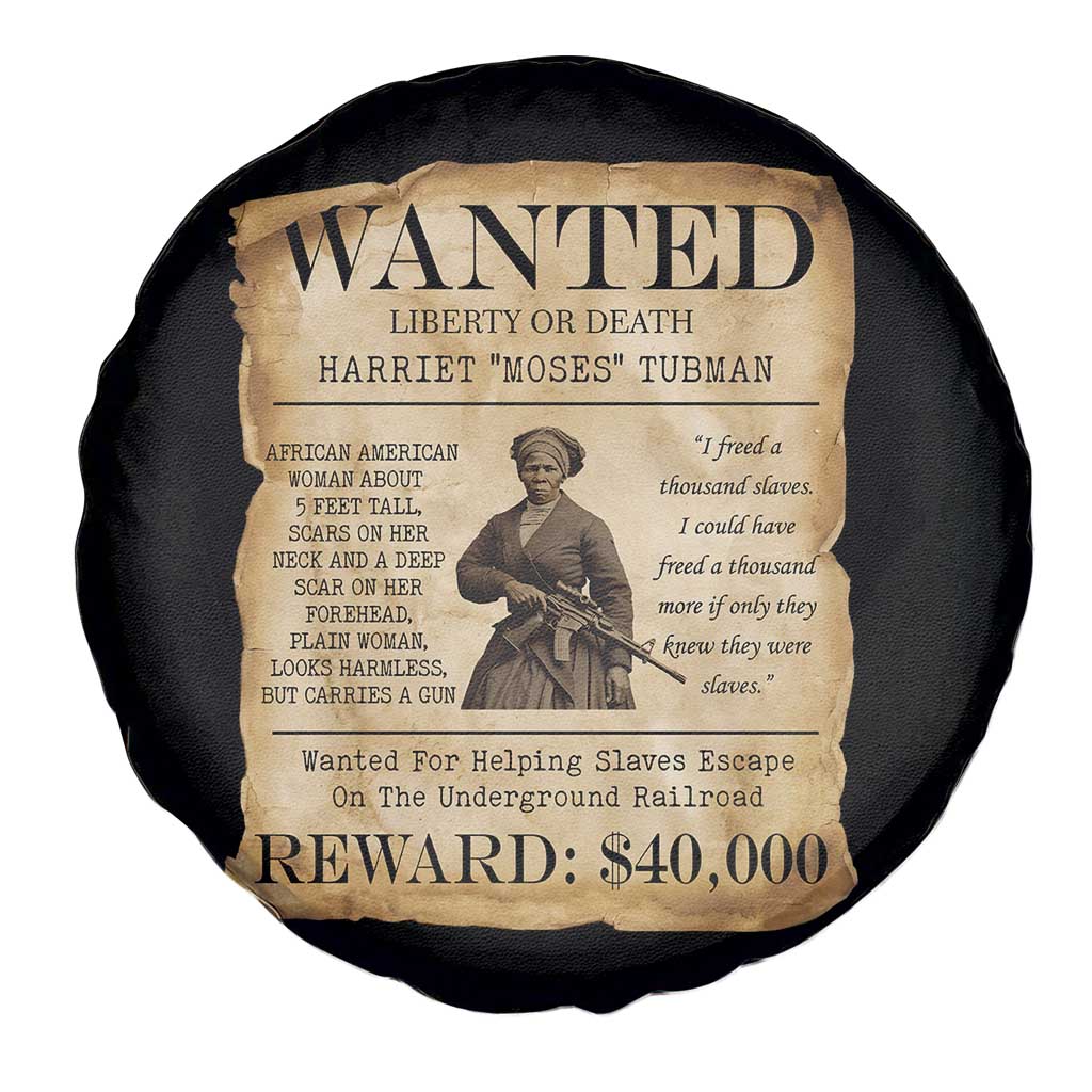 Vintage Harriet Tubman Poster Spare Tire Cover Wanted For Helping Slaves Escape - Wonder Print Shop